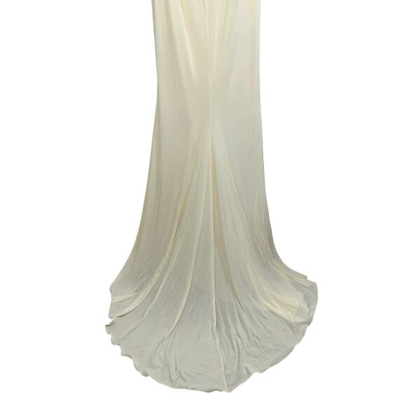 NEW Mandalay Cream Embellished Maxi Long Evening Gown Formal Dress Women Size 10 - Picture 12 of 16